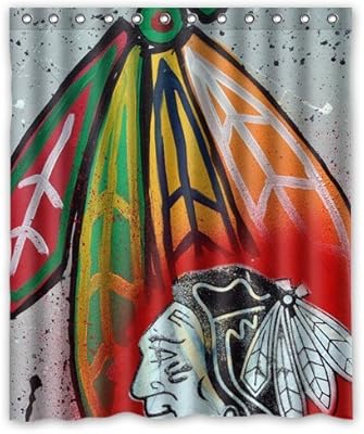 Starfish Chicago Blackhawks Shower Curtain 60x72 Inch Amazon Co