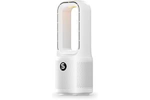 let'me Bladeless Desk Fan Small Quiet, 5-Speed Bedside Table Fan with 3-Level Brightness Night Light, 72° Oscillation, 9-Hour