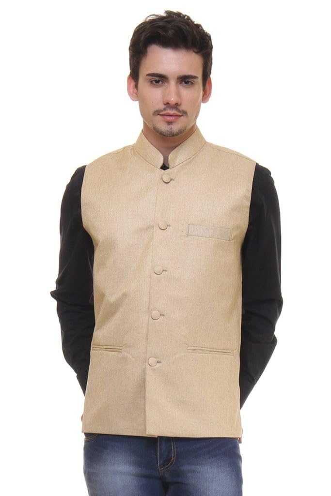 routeen beige casual formal modi waistcoat jackets for men
