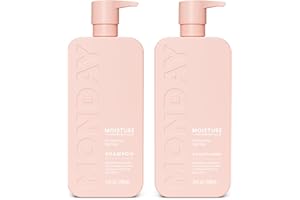 MONDAY HAIRCARE Moisture Shampoo + Conditioner Bathroom Set (2 Count) 27 oz Each for Dry, Coarse, Stressed, Frizzy Hair, Made with Coconut Oil, Rice Protein, Shea Butter and Vitamin E