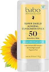 BABO Botanicals Super Shield SPF 50 Stick Sunscreen - 70% Organic Ingredients - Natural Zinc Oxide - for All Ages - NSF & Mad