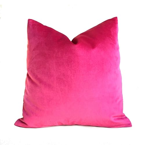 Amazon Com Robert Allen Touche Solid Cassis Pink Velvet Pillow