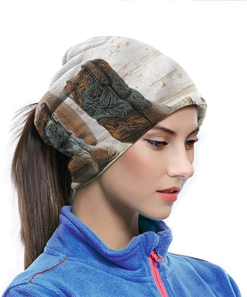 Bandana Face Cover Western Neck Balaclava and Sport Scarf American Rodeo Themed Girl Breathable