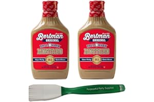 GENERIC Bertman Ball Park Mustard – 2 16 oz Bottles of Original Bertmans Mustard With Basting Brush - Famous Spicy Brown Mustard