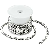Gythara 1m/3.28 Feet Twist Soldered Spool 304 Stainless Steel Chains Snake Curb Chunky Chains Roll for DIY Supplies Bracelets Necklace Craft Jewelry Making