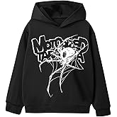 SHENHE Boy's Spiderweb Print Hoodie Pullover Graphic Y2k Gothic Fashion Sweatshirt Hoodie