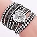 Hot Sale! AMA(TM) Women Fashion Rhinestones Bracelet Watches Casual Wrap Around Wristwatch Gifts (Black)