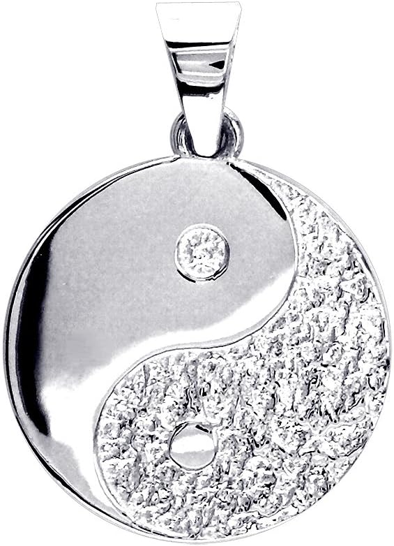Medium Yin Yang Charm, Double-Sided, 21mm in 14K White Gold