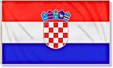 SHATCHI Croatia Flag 5ft x 3ft with Brass Eyelets Polyester National Banner