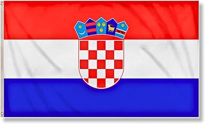 SHATCHI Croatia Flag 5ft x 3ft with Brass Eyelets Polyester National Banner