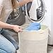 Solaya Large Rope Basket Storage 17x15 - Hand Woven Decorative Large Natural Cotton Basket with Handles - Round Laundry Hamper, Clothes, Diapers, Toys, Towels, Blankets & Kids Nursery