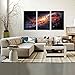 KREATIVE ARTS - Space and Universe Stretched Canvas Print - Space Landscape Paintings Wall Art Decor Universe Galaxy Stars 3 Piece Picture Print on Canvas for Modern Home Decoration Ready to Hang