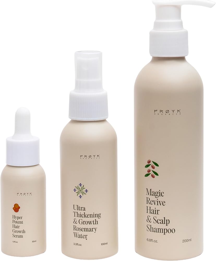 Frøya Organics The Complete System For Mature Hair & Scalp Set (3 count) | 3pc Nourishing Haircare Kit with Revive Hair & Sca