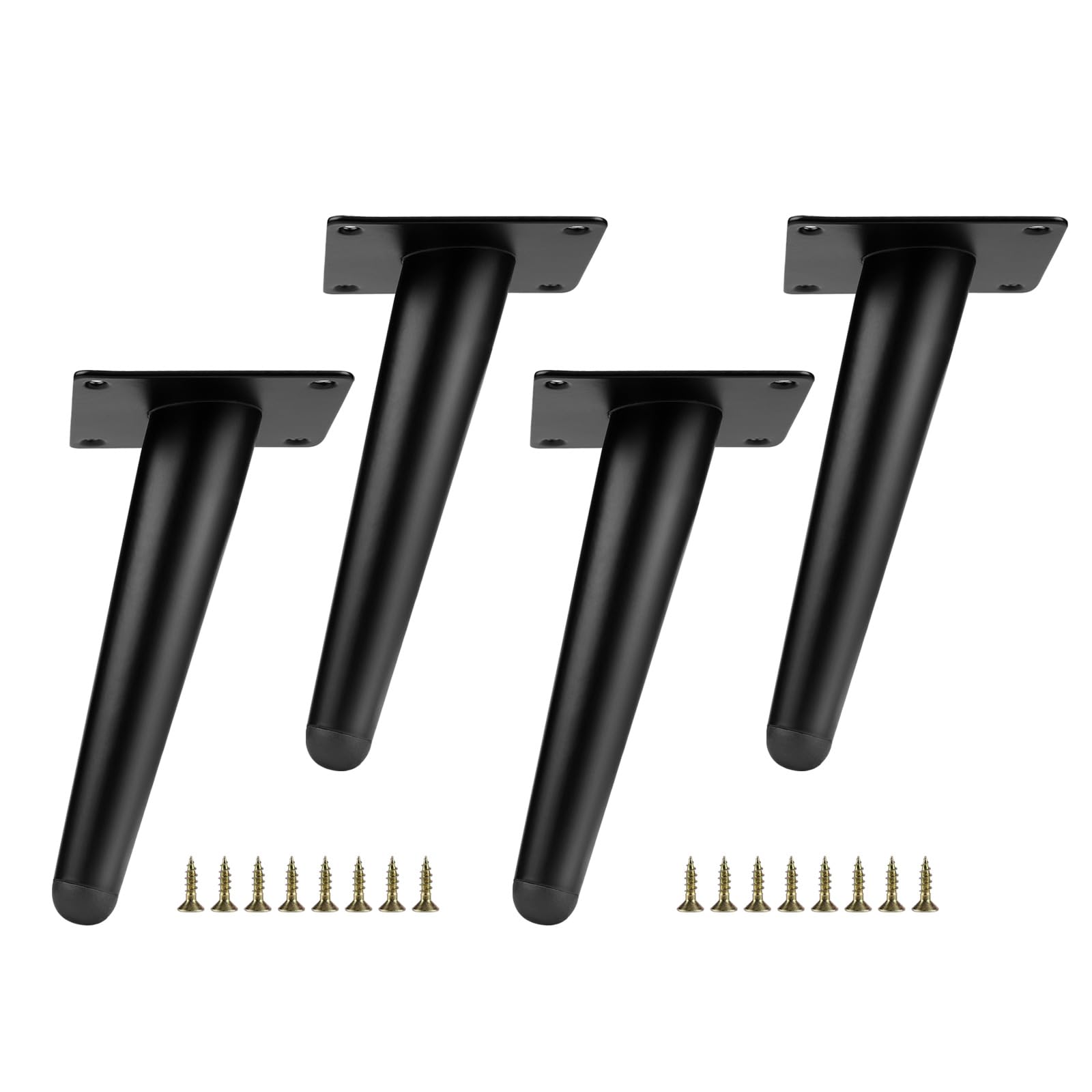 DBREAKS Slanted Furniture Feet, Conical Metal Furniture Feet, Sofa Foot, Cabinet Legs, Black Furniture Feet, Stainless Steel, for Tables, Sofas, TV Cabinets, Chairs, Cabinets, Replacement Cabinet