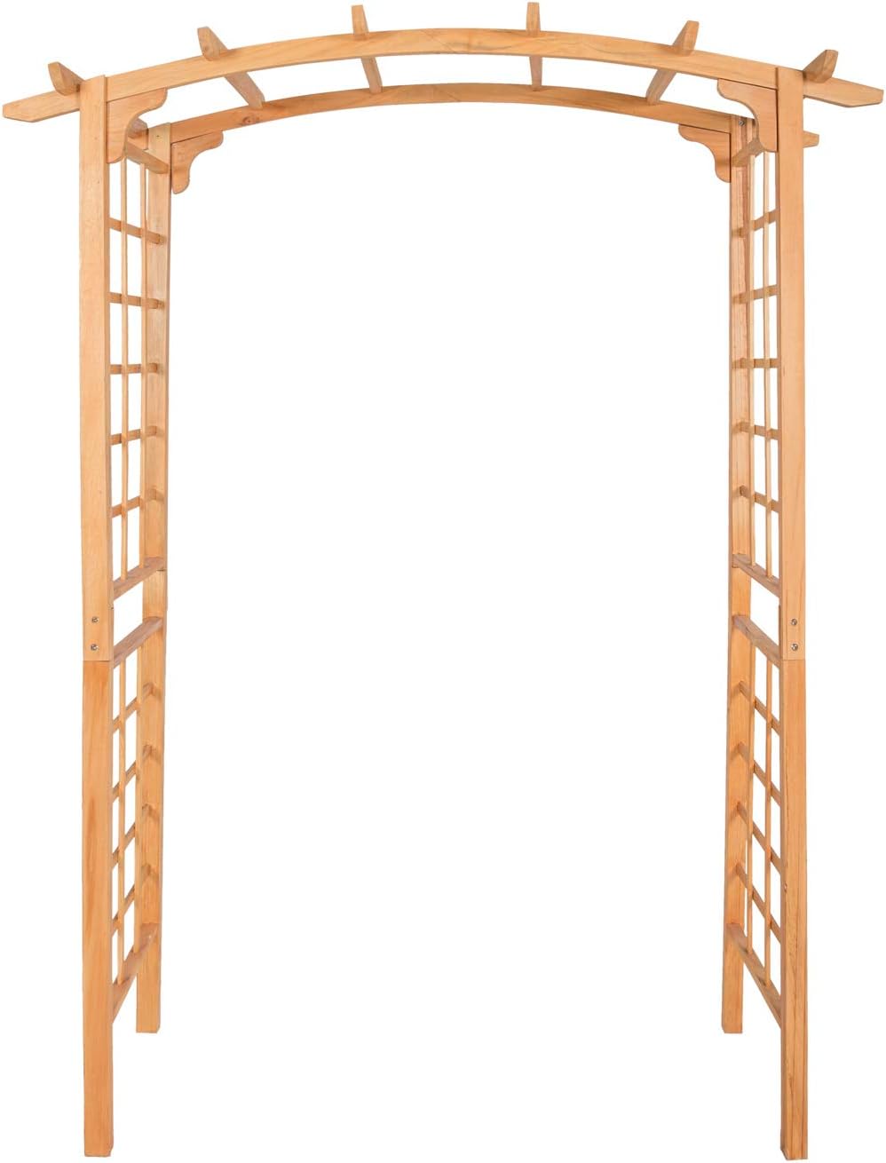 Peach Tree 90" Outdoor Garden Arbor with Trellis for Climbing Plants Fir Wood Patio Arch Wedding Pergola