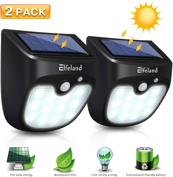Elfeland Solarleuchten f¨¹r Au?en Solarlampen mit Bewegungssensor