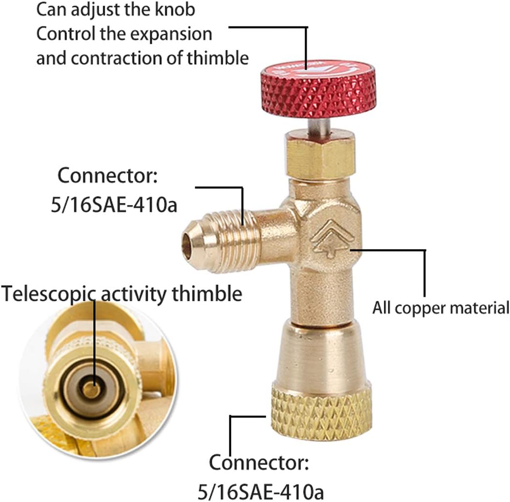 VIGORFLYRUN PARTS LTD Valve Adapter, Copper R410 Air Conditioning Refrigerant Valve, 5/16" SAE Male to 5/16" SAE Female - Image 3