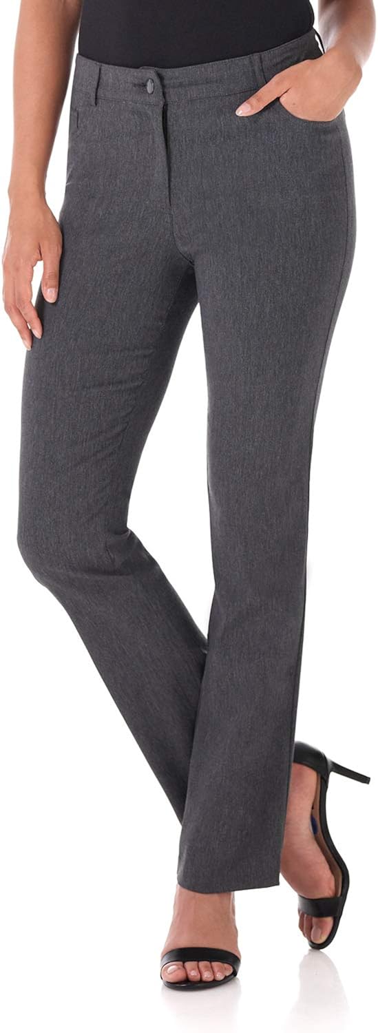 Rekucci Women's Iconic Stretch 5 Pocket Straight Leg Pant w/Zipper Closure at  Women’s Clothing store