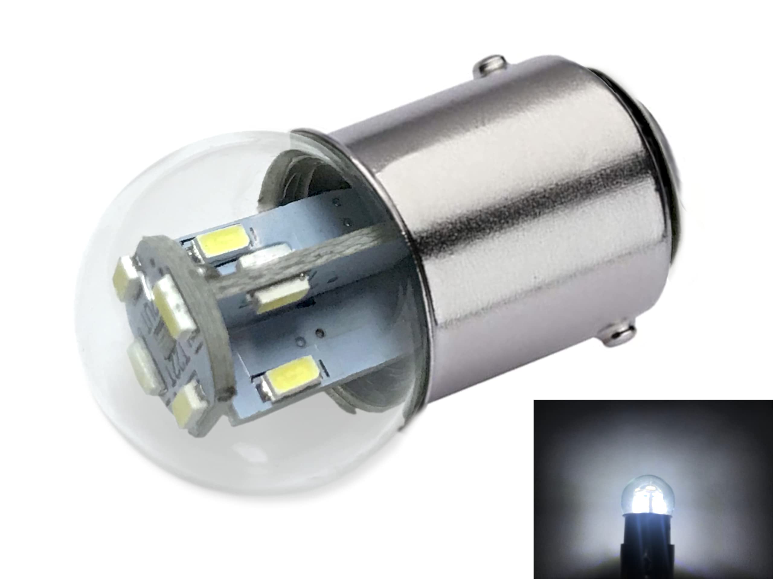 Photo 1 of Aero-Lites #90 Miniature Bulb LED Replacement | 12/14vdc | BA15D Base | Replaces Filament Bulbs: #90, 68, 96, 1178 (Bright White; 1-Pack)