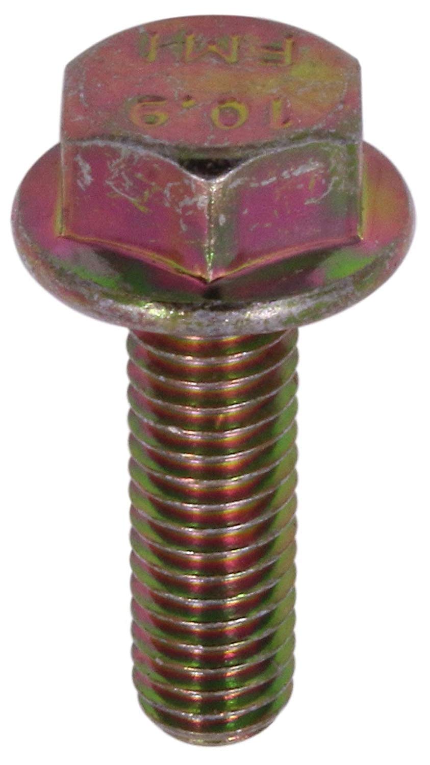 Perno de brida con sujetadores en U - Pernos de brida M6-1.00 x 25 mm Tornillos hexagonales con bridas, DIN 6921, no dentados Pernos de marco fabricados en zinc resistentes y confiables que garantizan durabilidad | (Paquete de 25)