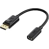 Cable Matters Bidirectional DisplayPort to Mini DisplayPort Adapter, 6-inch | DP Male to Mini DP Female Adapter Cable, Not Compatible with Thunderbolt/Thunderbolt 2 Displays or HDMI