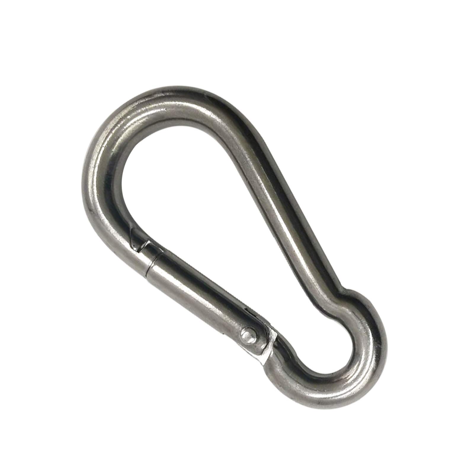 (Pack of 15) M5 Carabiner Snap Hooks 304 Stainless Steel Key Ring Key Chain Clips