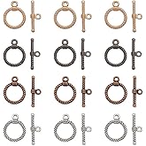 Craftdady 20 Sets Mixed Color 22mm Tibetan Style Alloy Ring Toggle Clasps for DIY Jewelry Making Crafting