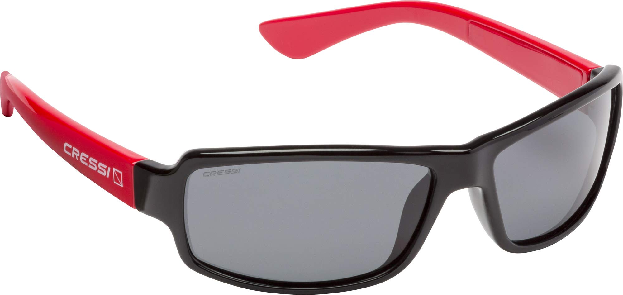 Cressi Ninja Flexible Sunglasses - Men's Flexible Polarized Sunglasses One Size, Black/Red-Smoked Lens