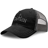 Richardson Trucker Mesh Hat Captain Boat C Embroidery Cotton Dad Hats for Men & Women Snapback Black Charcoal