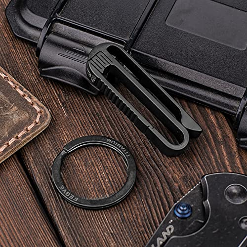 TISUR Belt loop keychain, Titanium belt clip Key Holder with titanium
