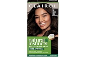 Clairol Natural Instincts Demi-Permanent Hair Dye 3 Brown Black Hair Color, 1 Count