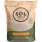 Sol Soils Cactus Gritty Potting Mix - Fast Draining, Peat Moss Free - 1 Gallon - Coconut Husk, Granite, Clay, Pumice