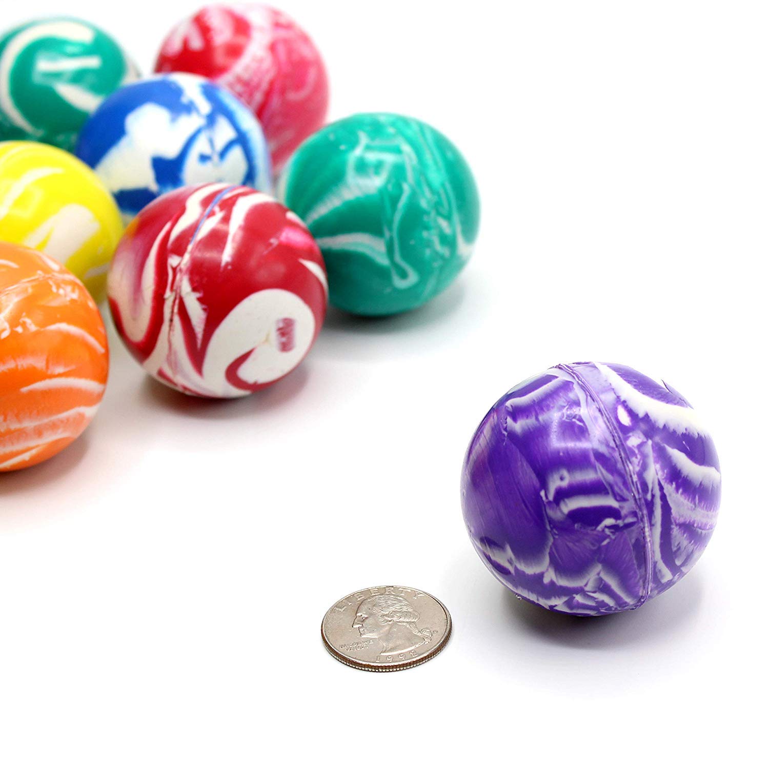 Kicko 2 Inch Marble Balls 12 Pieces of Assorted 2 Tone Colors for