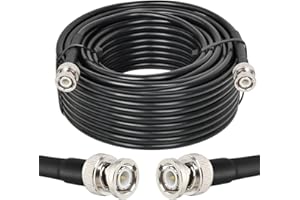 MOOKEERF BNC Cable 50ft,Low Loss KMR240 BNC Male to Male Coax Cable 50 Ohm for for Ham Radio, Network Analyzer, Modem, Oscilloscope, Signal Generator, Attenuator