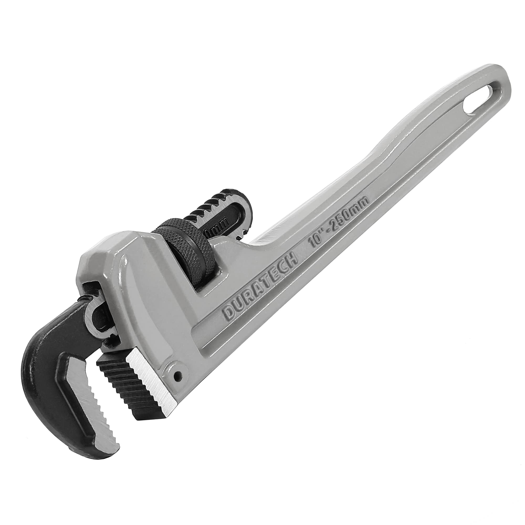 DURATECH 10-inch (250 mm) Pipe Wrench, Heavy Duty Aluminum Straight Pipe Wrench, Adjustable Plumbing Wrench