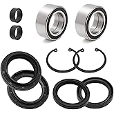 Front Wheel Bearings Seals for Honda FourTrax 300 Rancher 350 400 420 Only for 4x4, OEM# 91051-HC5-003 91209-HN2-003 91256-HC5-003