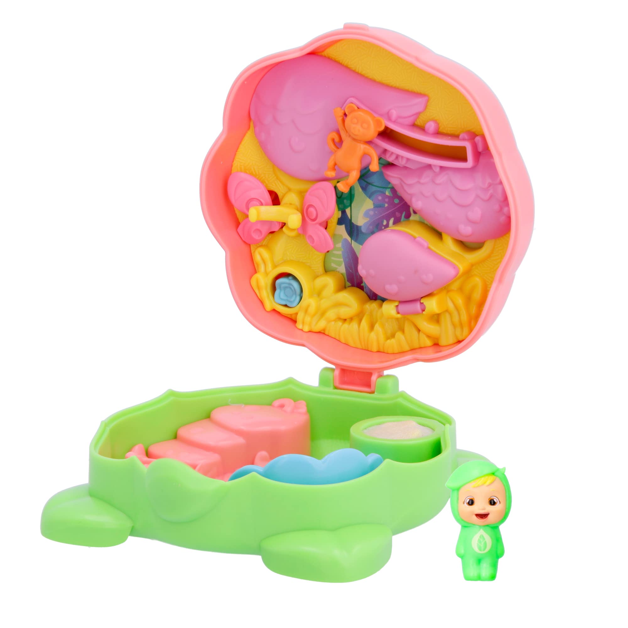 CRY BABIES Little Changers Greeny Collectible capsule in the shape of a Flower that includes a mini Doll, a Pipette and a Leaflet +3 Years