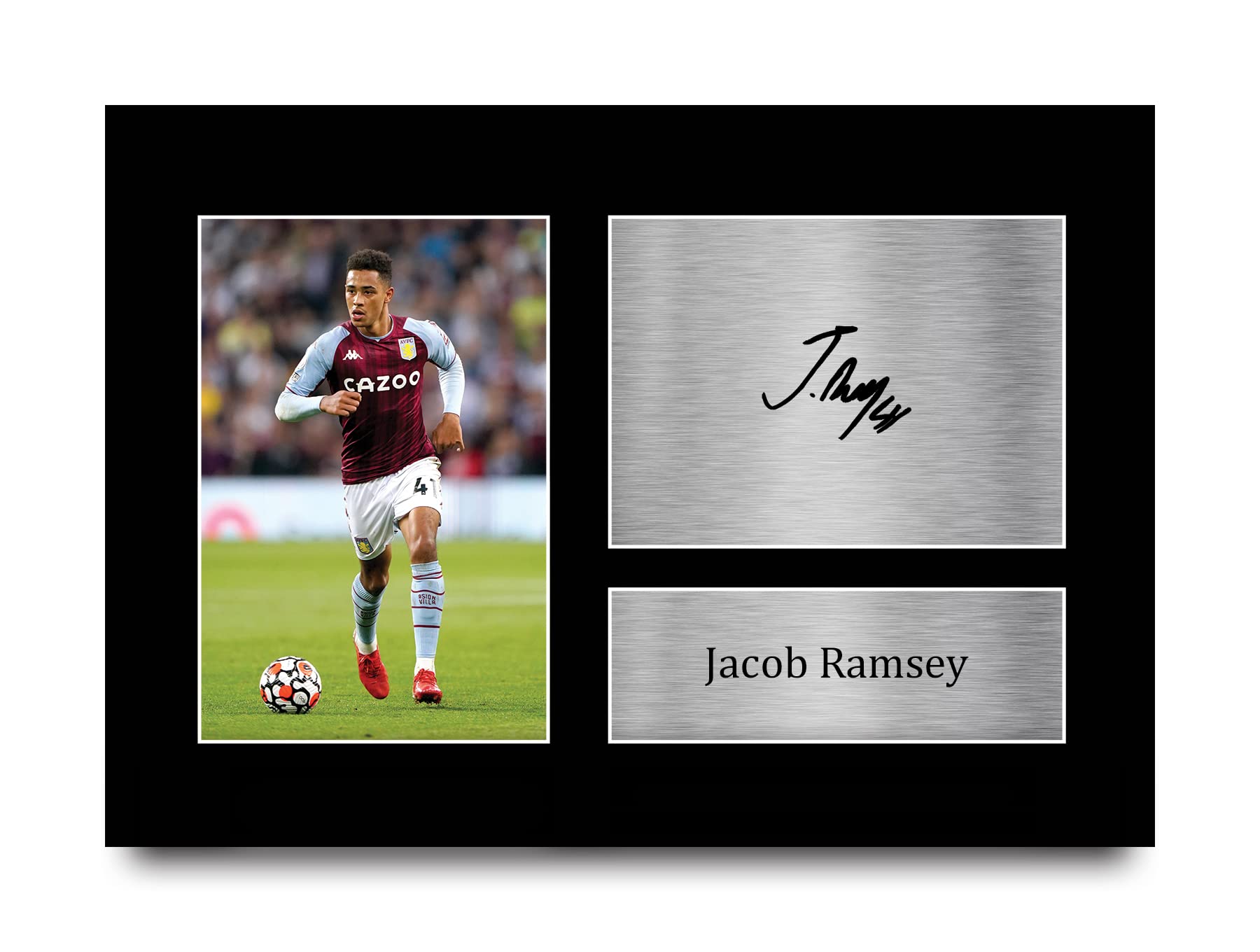 HWC Trading A4 Jacob Ramsey Aston Villa Gifts Printed Signed Autograph Picture for Football Fans and Supporters