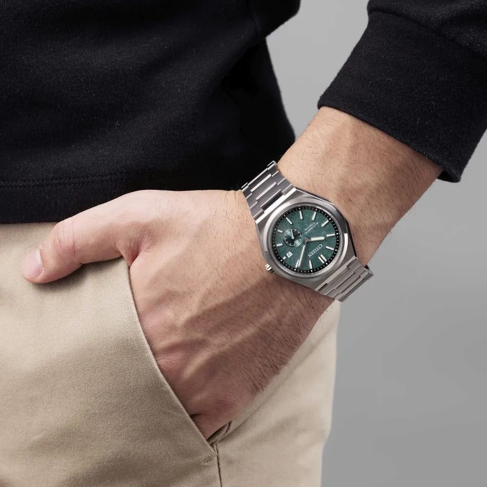 Citizen Herren Analog Automatik Uhr mit Titan Armband NJ0180-80X 5