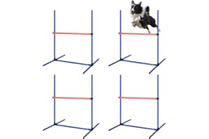TIDJANI Dog Agility Course Backyard Set, 4 Piece Dog Agility Equipment with Adjustable Height Jump Bars, Jumping Hurdles, Carry Bag - Create Outdoor Indoor Obstacle Course for Dog Agility Training & Exercise