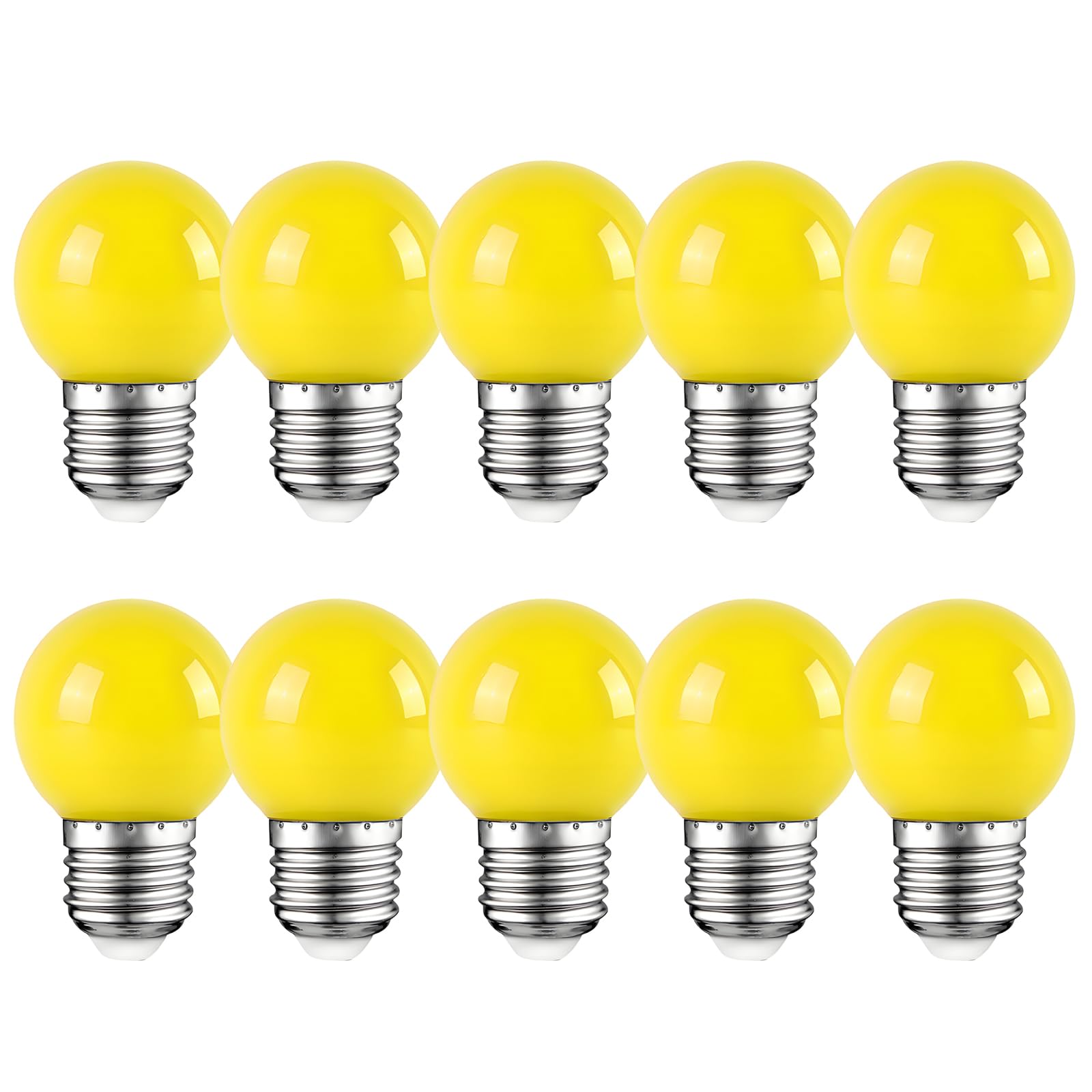 Colored Bulbs LED 2W E27 G45 Lighting Bulb for Party Lighting,Outdoor Patio Party Christmas,LED Coloured GolfBall Bulb - Yellow