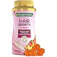 Nature's Bounty Hair Growth Gummies for Supporting Thicker, Fuller Hair with Biotin, Silicon & Arginine, Peach Mango Flavor – Gluten Free, Contains No Lactose, Sodium or Fish, 60 Count/30 Servings