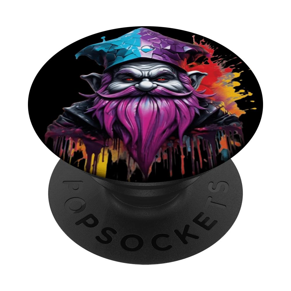 Unique Rainbow Evil Gnomes Fantasy Medieval Graffiti Graphic PopSockets Swappable PopGrip