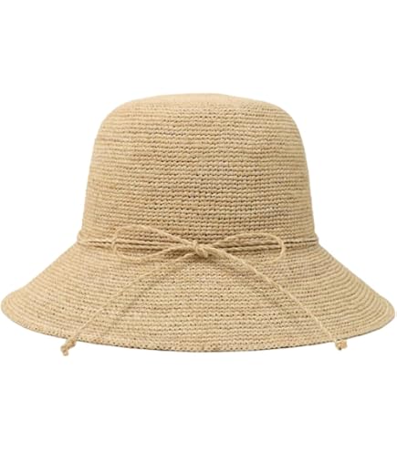 Raffia Straw Bucket Sun Hat Floppy Wide Brim UPF 50+ Sun  display picture 3