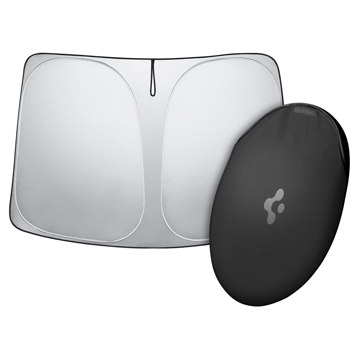 Photo 1 of Spigen Triple-Coated CryoShade Front Windshield Sunshade (Reinforced Velcro Strap) Designed for All Tesla Model 3 & Y 2025/2024/2023/2022 [Compatible with New Model Y Refresh (Juniper)]