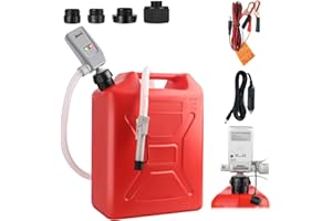 Nitigo Fuel Transfer Pump with Auto-Stop Sensor Leak Protection, 51“ Hose Transfer Pump with Tank Adapter Portable Liquid Pump for Gasoline, Diesel Fuel, 3 Power Modes No More Lifting Heavy Gas Cans