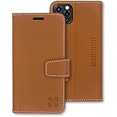 SafeSleeve Wallet Leather Case for iPhone 11 Pro Max EMF Blocker for Cell Phone with 3 Card Holder & Adjustable Stand – Magnetic Closure, and Magnetic Folio Protection for Daily Use(Leather)