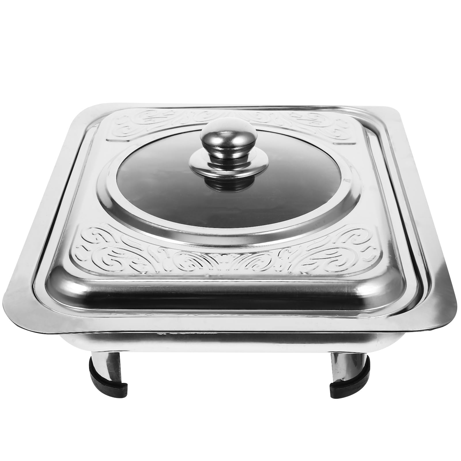 HEMOTON Chafing Dish Buffet Set Stainless Steel Chafer Dish Buffet Warmer Rectangular Chafer with Cover for Restaurant Banquet Party Catering Supplies