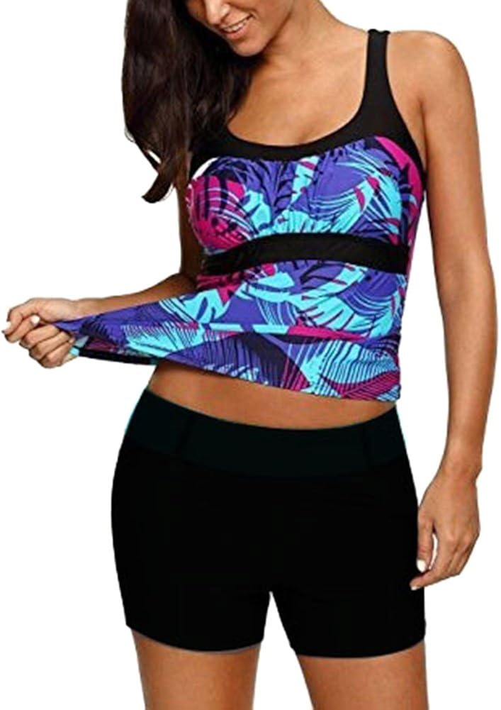 Shaoyao Damen Sportlich Tankini Top Bandeau Bikini Sets Zwei Stück