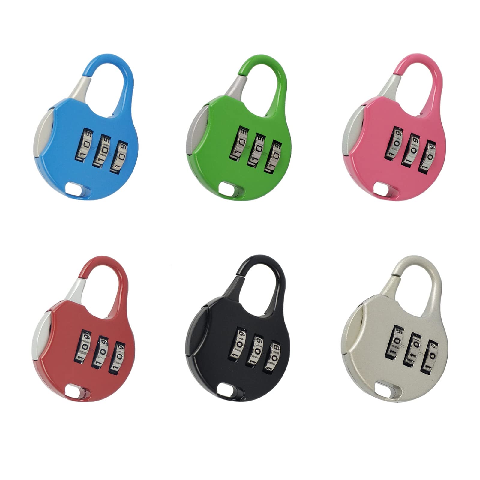 LuLiyLdJ Combination padlock 6 pieces, 3 digit locker padlock, suitable for gym, school locker, outdoor heavy weatherproof coding fence, used for backyard fence door and shed door